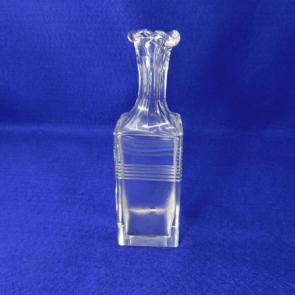 Vintage Art Deco Glass Oil & Vinegar Cruet w Ground Glass Stopper Double Spout - Picture 6 of 8